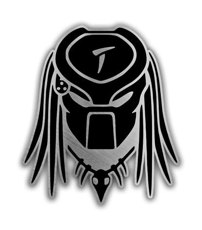 Predator engraved car badge fender emblem in brushed silver and black finish for custom truck exterior decor