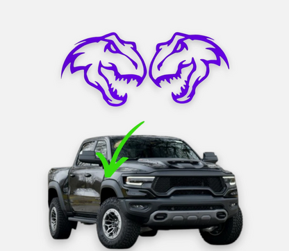 dinosaur badge on ford ranger truck fender accessory