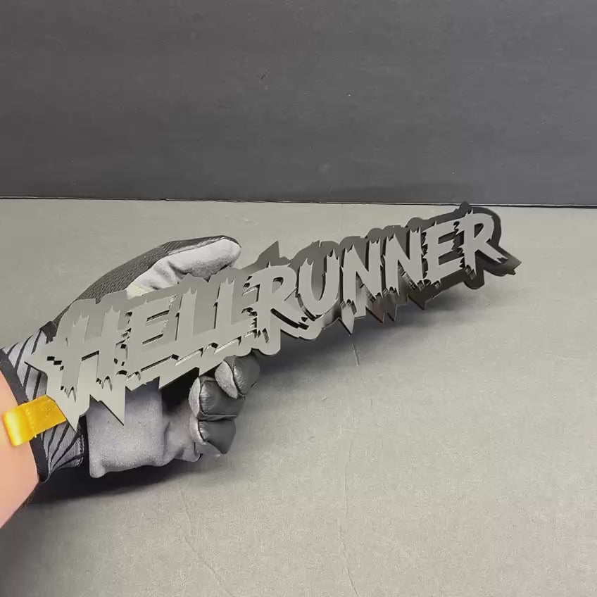 Hellrunner decorative car badge for performance and offroad builds