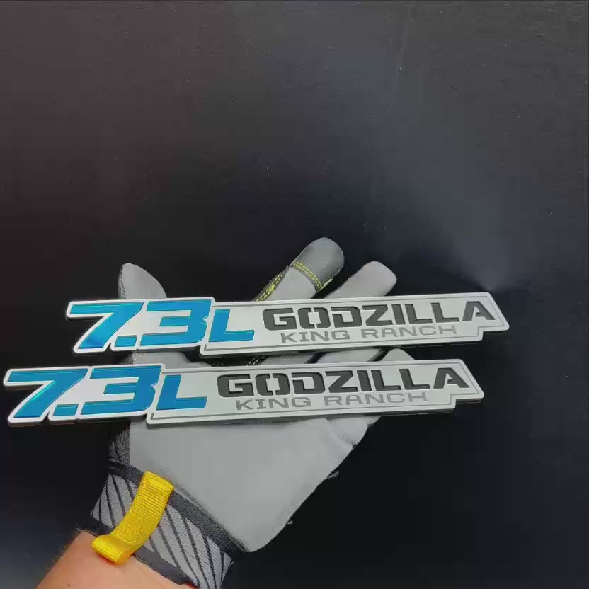 7.3L Godzilla King Ranch fender emblem for truck exterior customization