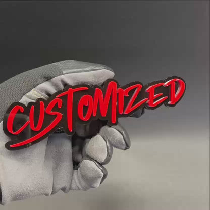 Personalized custom text car emblem in graffiti style