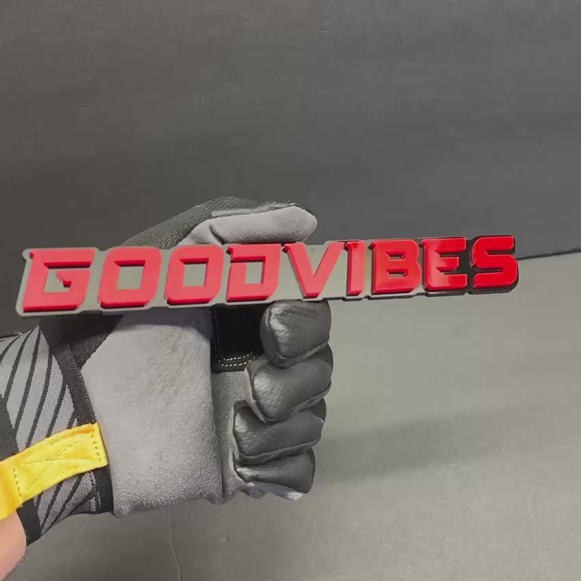 Good Vibes truck emblem for GMC Sierra and Yukon tailgate or fender accent.