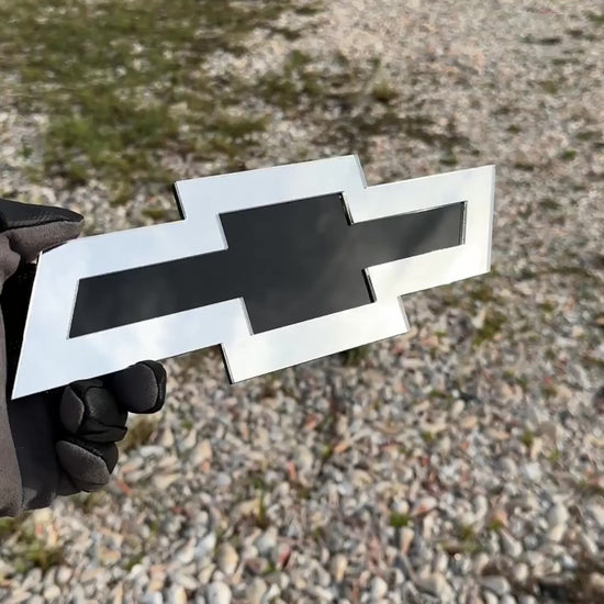 Chevrolet Bowtie emblem with silver outer edge and black center