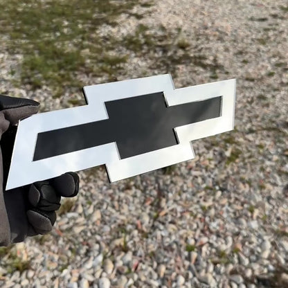 Chevrolet Bowtie emblem with silver outer edge and black center