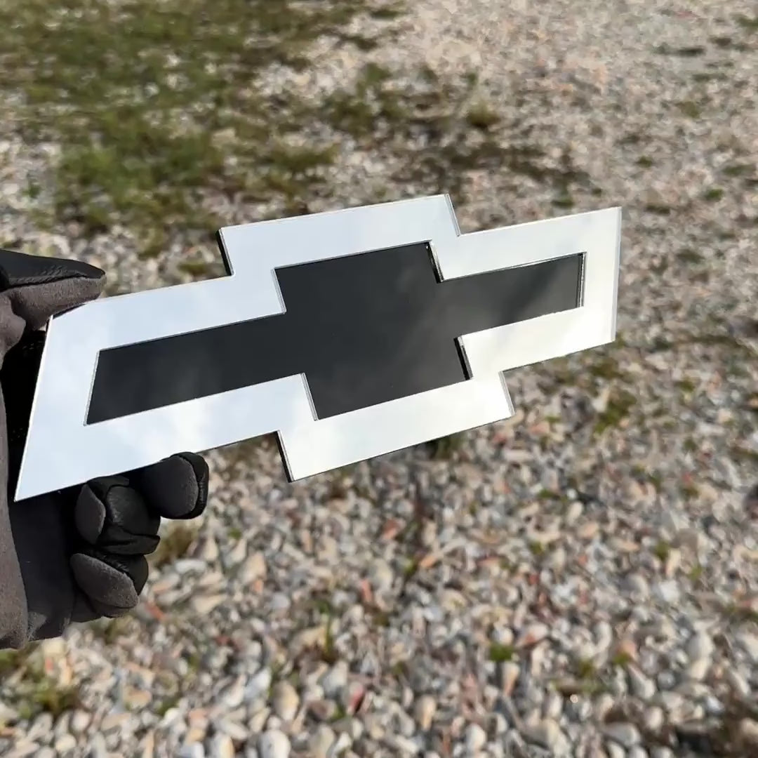 Chevrolet Bowtie emblem with silver outer edge and black center