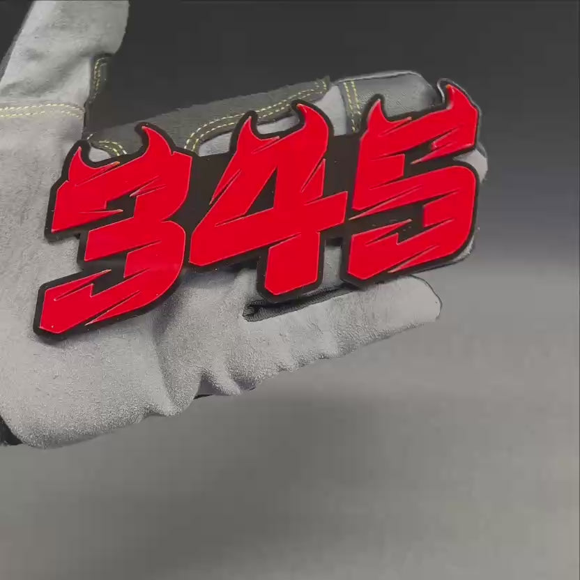 345 performance car truck side emblem for custom aftermarket exterior styling