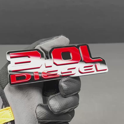 3.0L engine emblem on Ford F250 F350 heavy duty truck