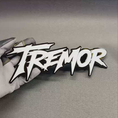 Custom TREMOR automotive text badge for car truck fender or exterior