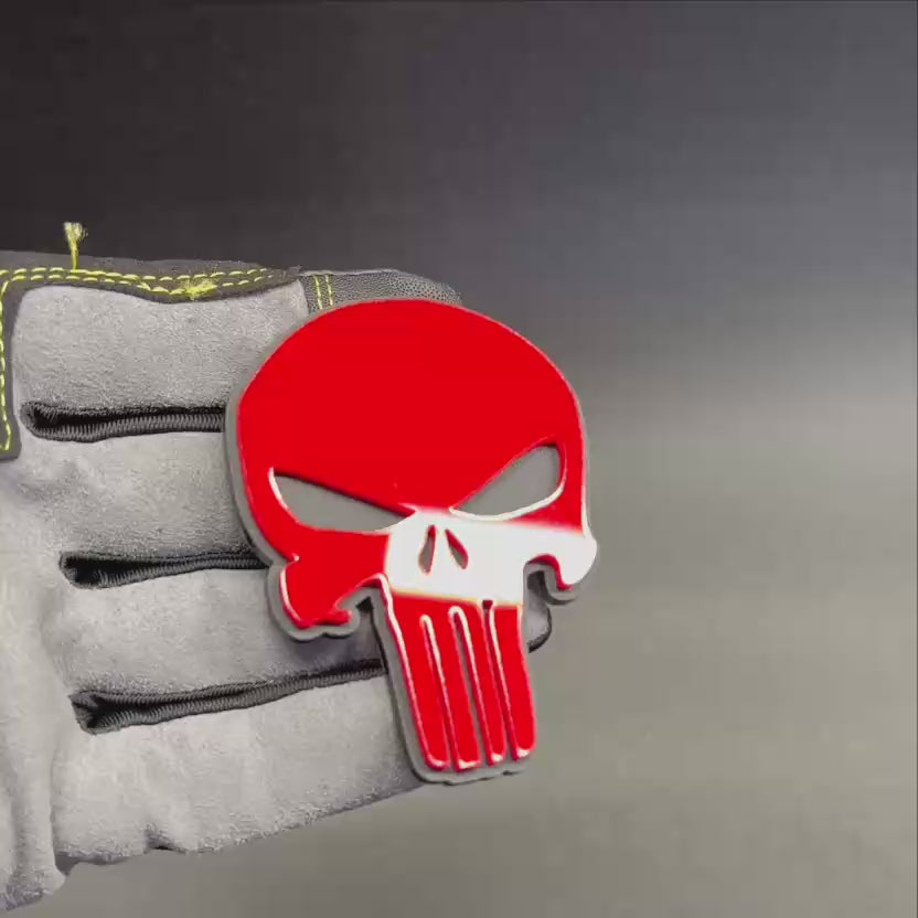 Red skull car badge emblem for truck, SUV, or car exterior decor