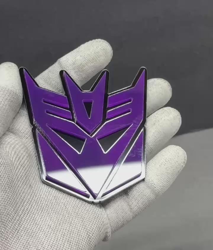 Purple Transformers Decepticon acrylic car emblems –  showcase video