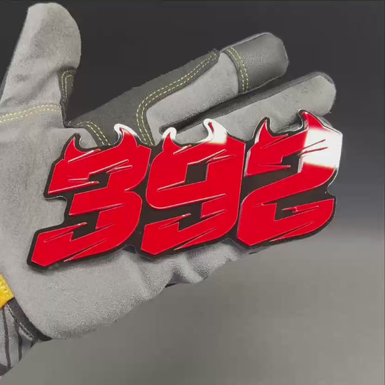 392 badge installed on Ford F150 grille custom emblem