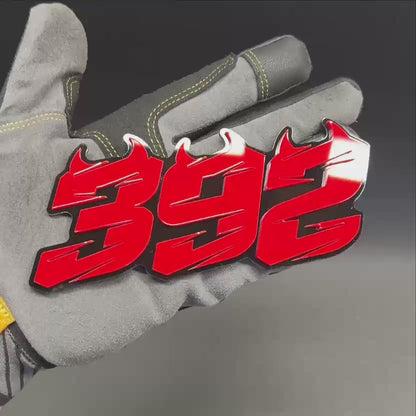 392 badge installed on Ford F150 grille custom emblem