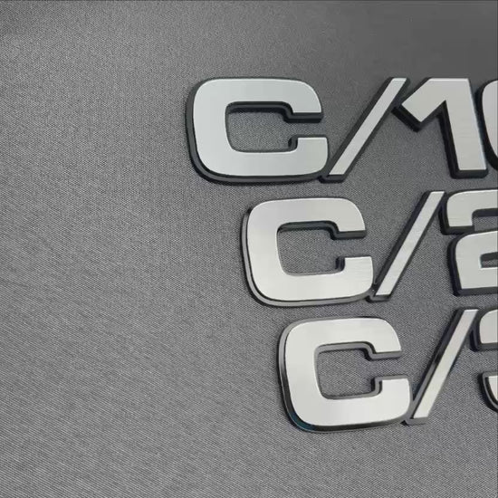 Custom C/10 car badge fender emblem designed for Chevrolet Chevy GMC truck