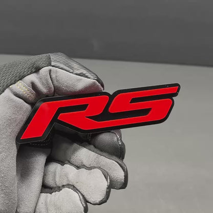 Red RS text badge for Audi RS5 exterior customization.