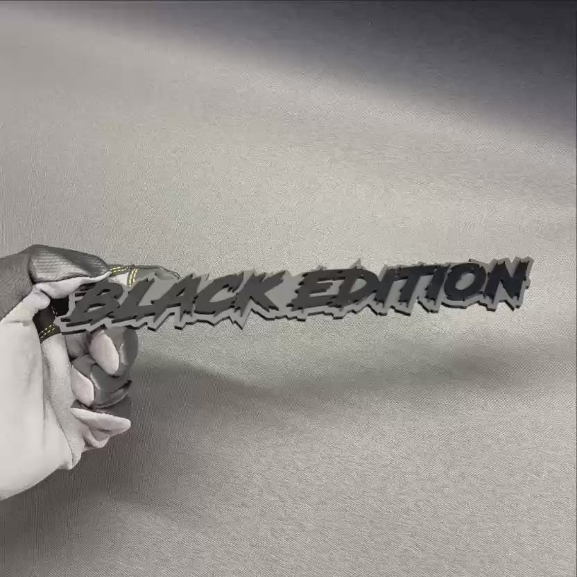 Custom Black Edition car badge for truck fender or tailgate exterior