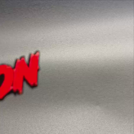 Red OBS Edition acrylic text badge for truck or car exterior customization.