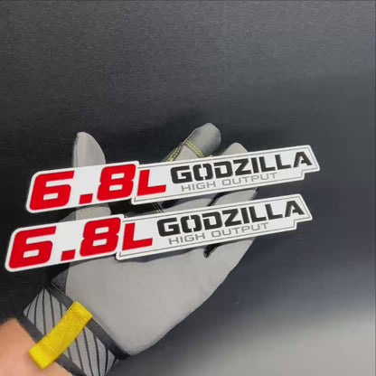 Custom 6.8-liter Godzilla High Output engine emblem for car or truck exterior