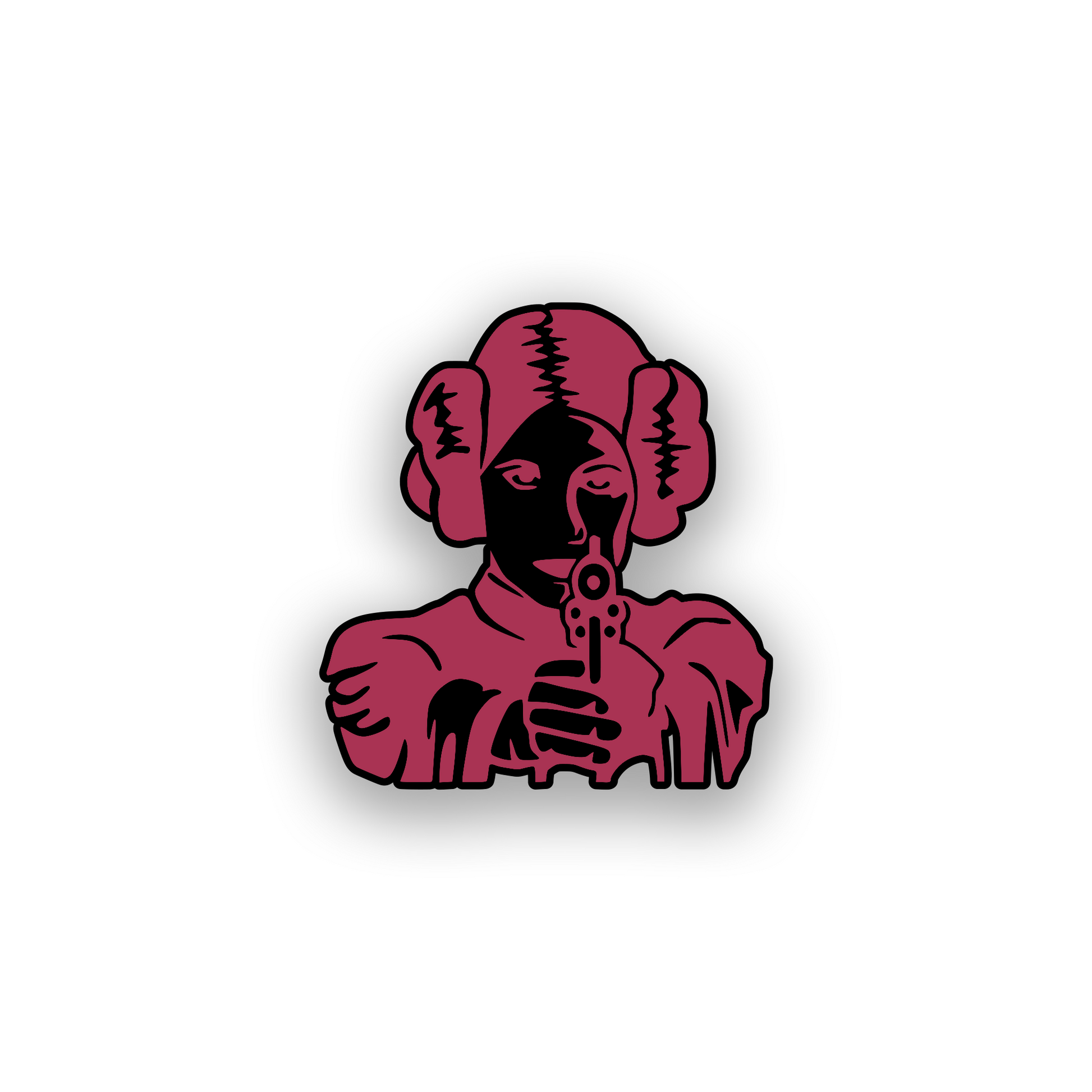 Laser engraved rebel princess emblem with Princess Leia inspired car badge design