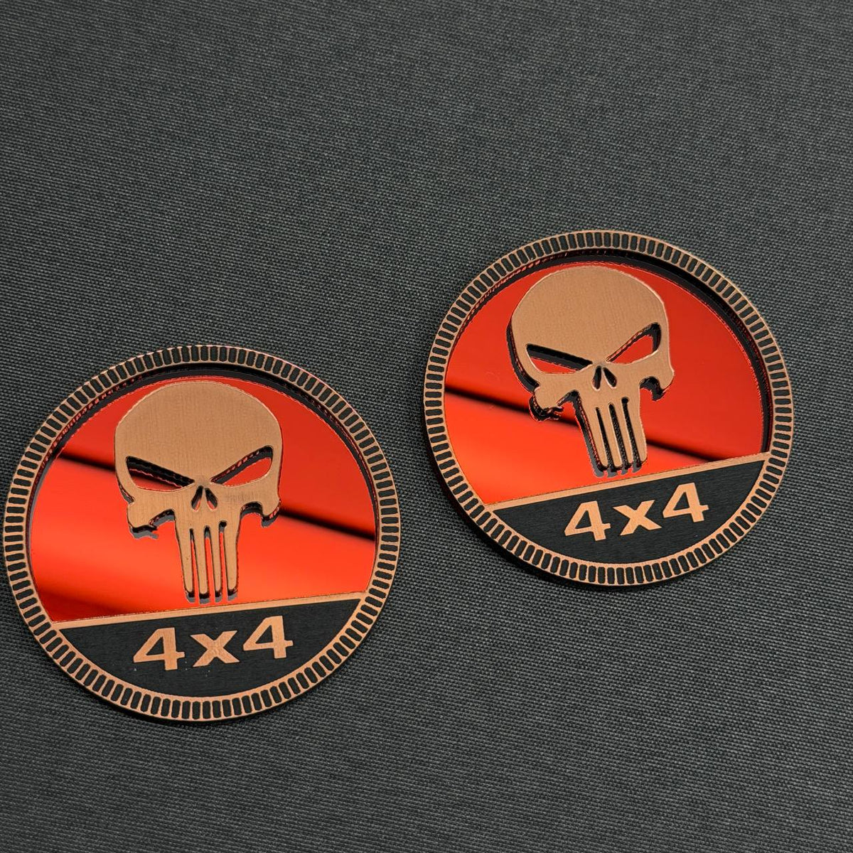 Punisher skull off-road 4x4 automotive emblem for Chevy, GMC, RAM and Ford trucks