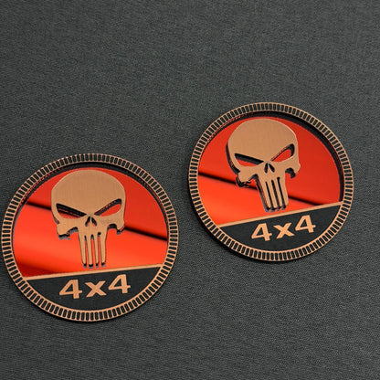 Punisher skull off-road 4x4 automotive emblem for Chevy, GMC, RAM and Ford trucks