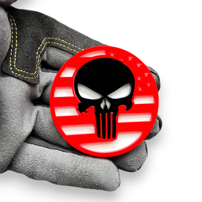 black white skull badge jeep renegade-dodge ram performance tailgate decal