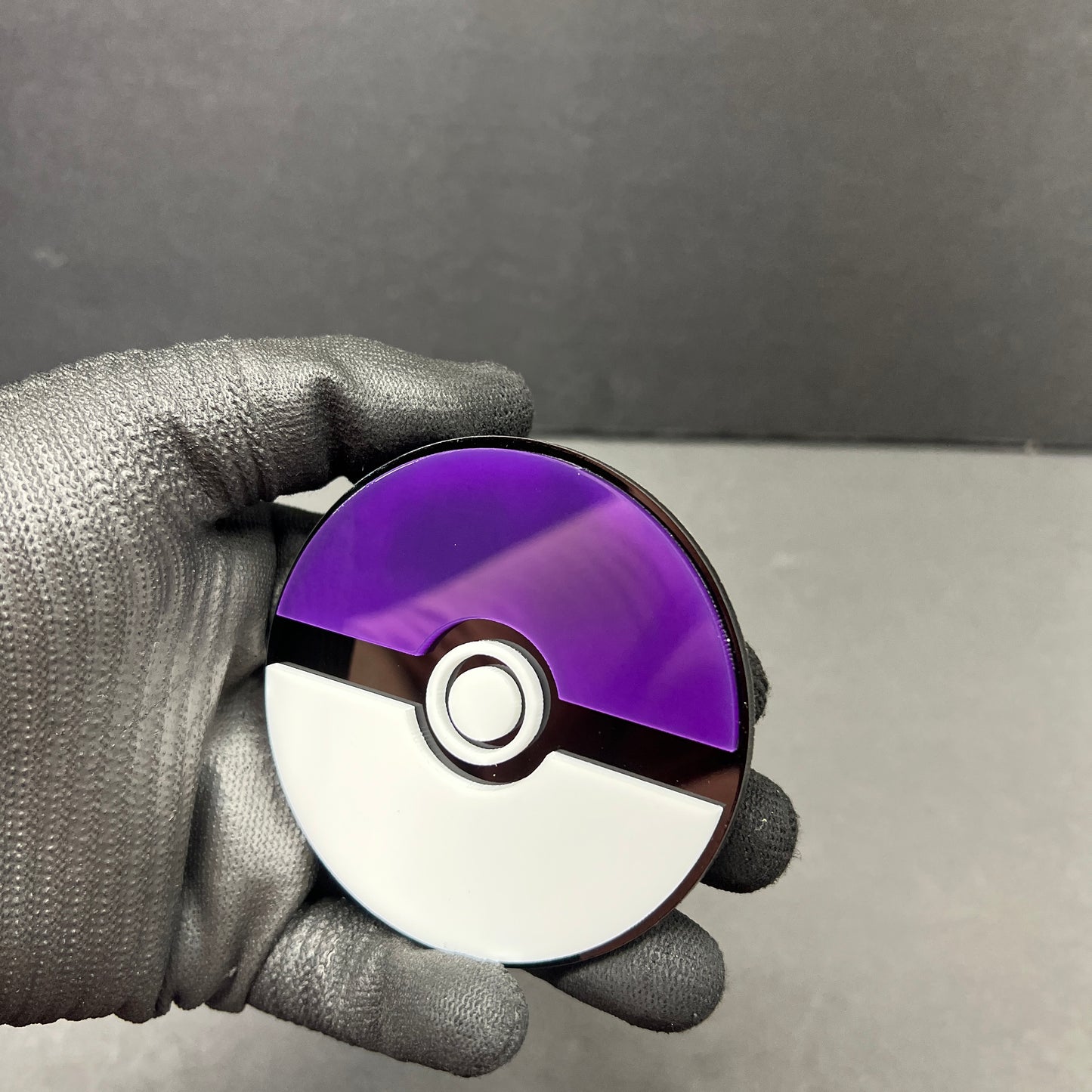 Purple ball fender badge custom car accessory with glossy finish