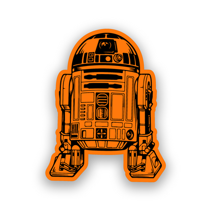 Star Wars inspired droid car badge with detailed engraved robot artwork