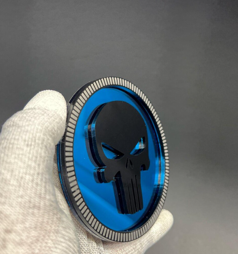 Skull badge decal for GMC Sierra truck fender emblem custom look