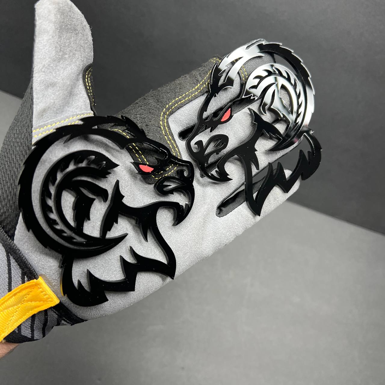 Big Horn Ram badge pair with red eye detail for Dodge Ram 1500 custom acrylic truck emblem