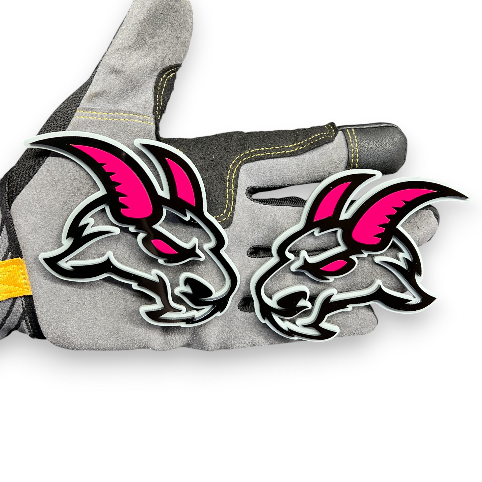 Big Horn Ram badge pair with red eye detail for Dodge Ram 1500 custom acrylic truck emblem