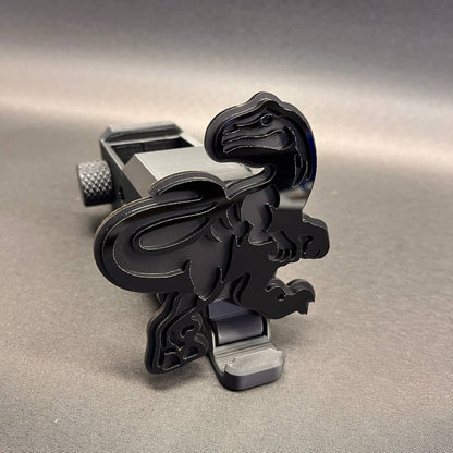 Black Raptor dinosaur trailer hitch cover