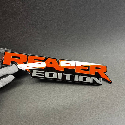 Reaper Edition car exterior sticker with bold orange lettering