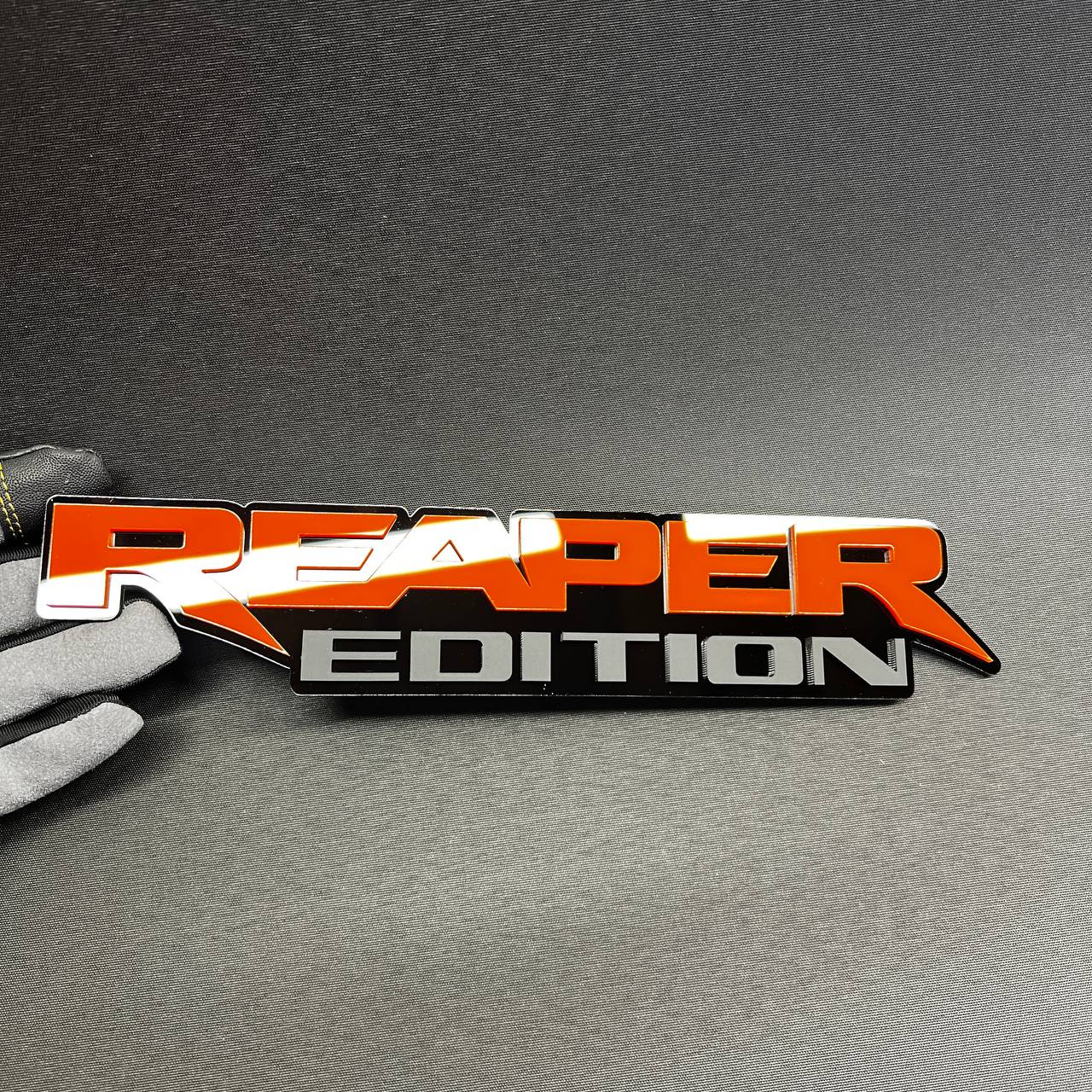 Orange and gray Reaper Edition exterior car decal for custom vehicles