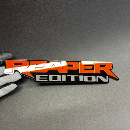 Orange and gray Reaper Edition exterior car decal for custom vehicles