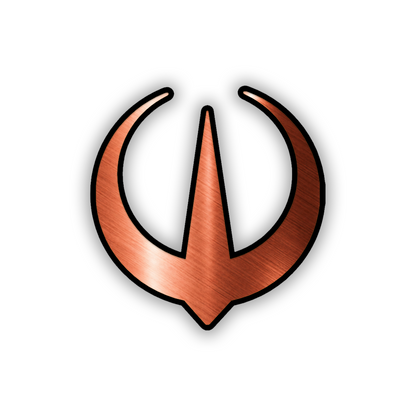 Custom space rebel symbol car emblem for fender, tailgate, or exterior panel