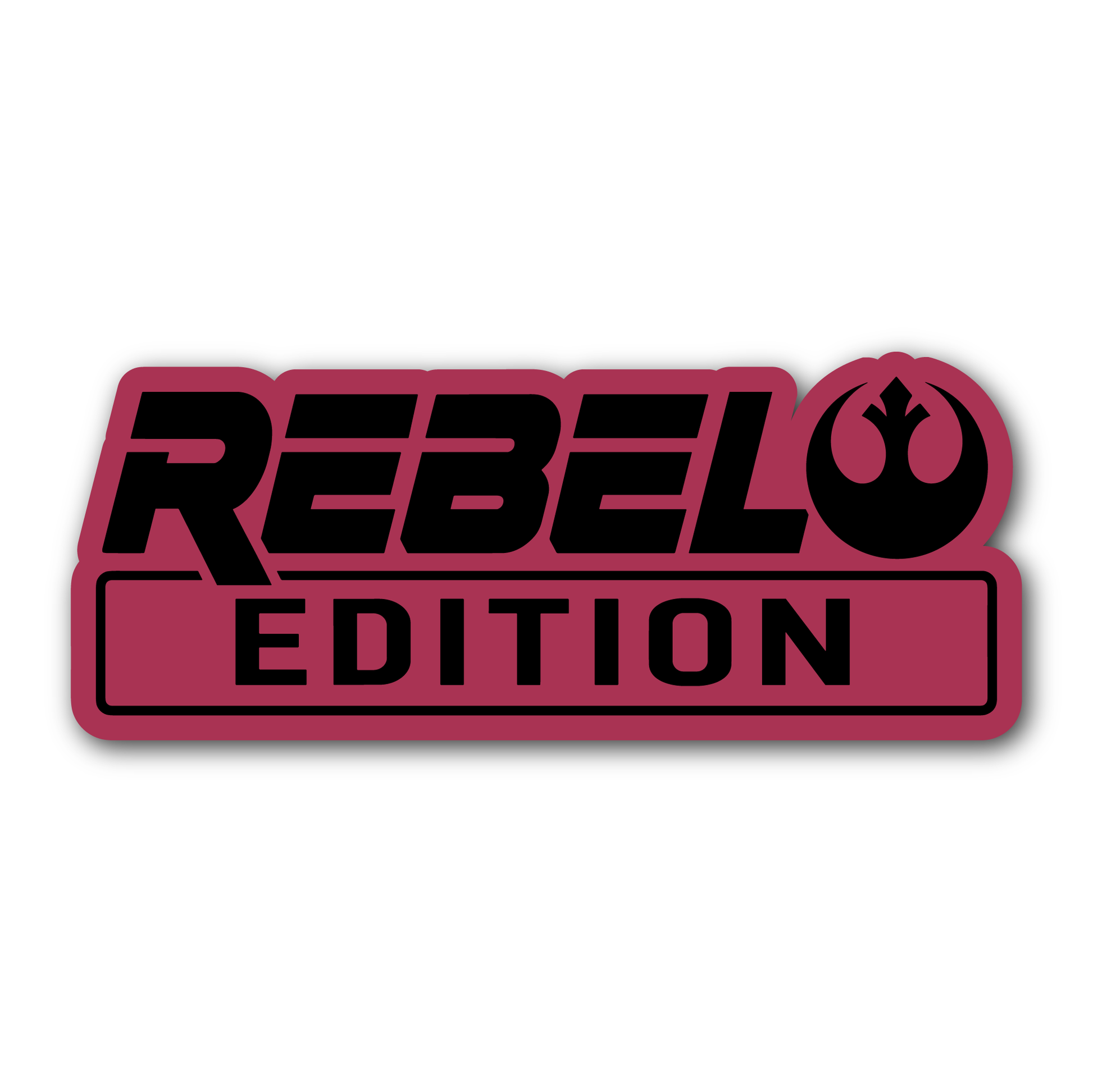Rebel Edition silver and black car badge for exterior automotive customization
