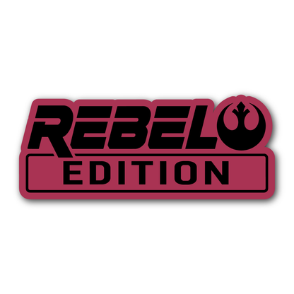 Rebel Edition silver and black car badge for exterior automotive customization