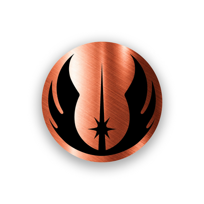 Laser engraved sci fi car badge designed for custom vehicle exterior