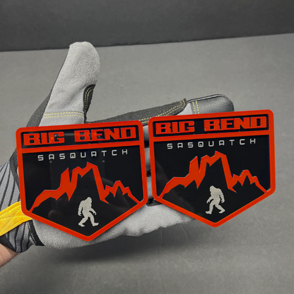 Custom Big Bend Sasquatch truck badge for Ford, Chevrolet, GMC and Toyota off-road vehicles