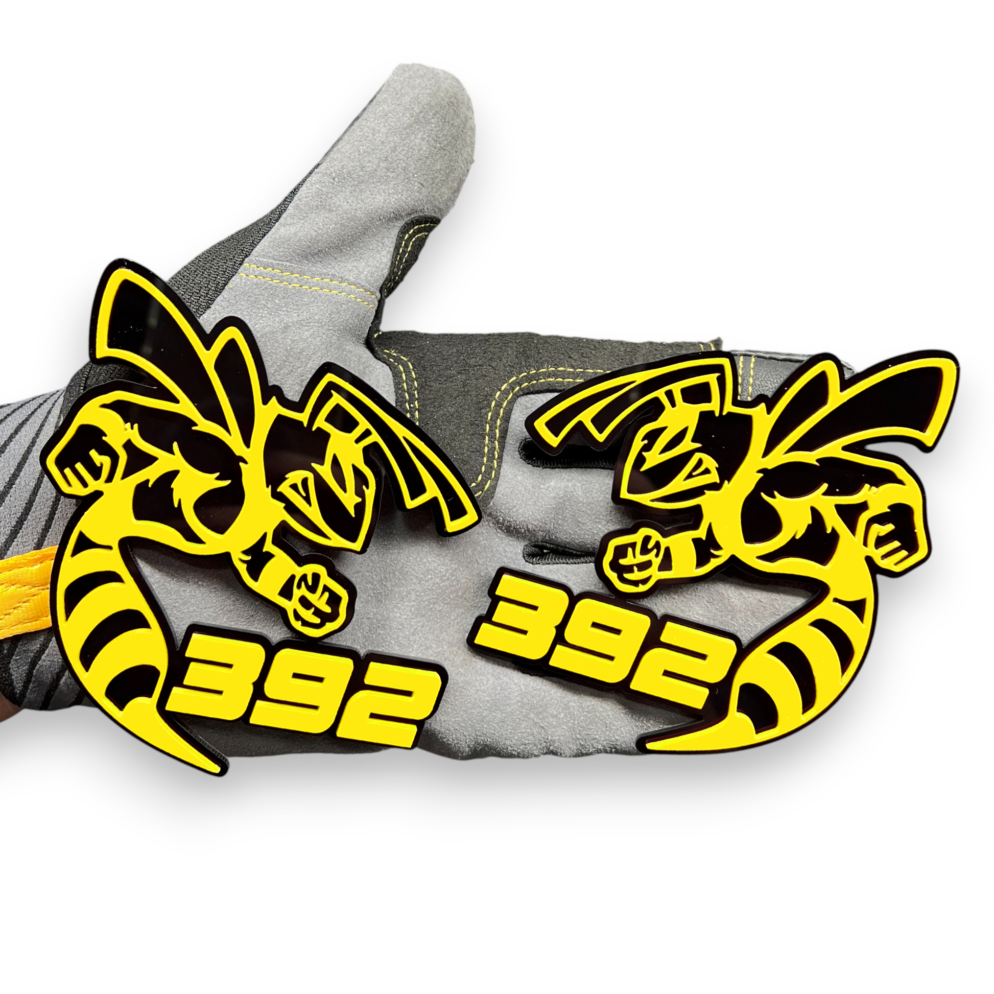 392 Scat Pack style bee badge in layered acrylic for Dodge Charger muscle car exterior trim