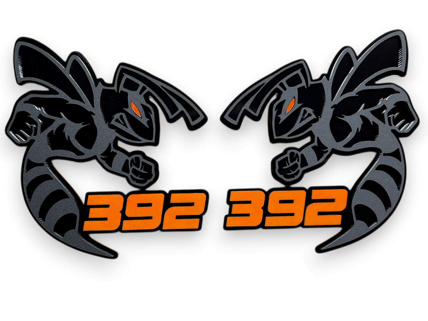 Custom 392 HEMI Bee emblem red and black acrylic badge for Dodge Challenger fender or hood
