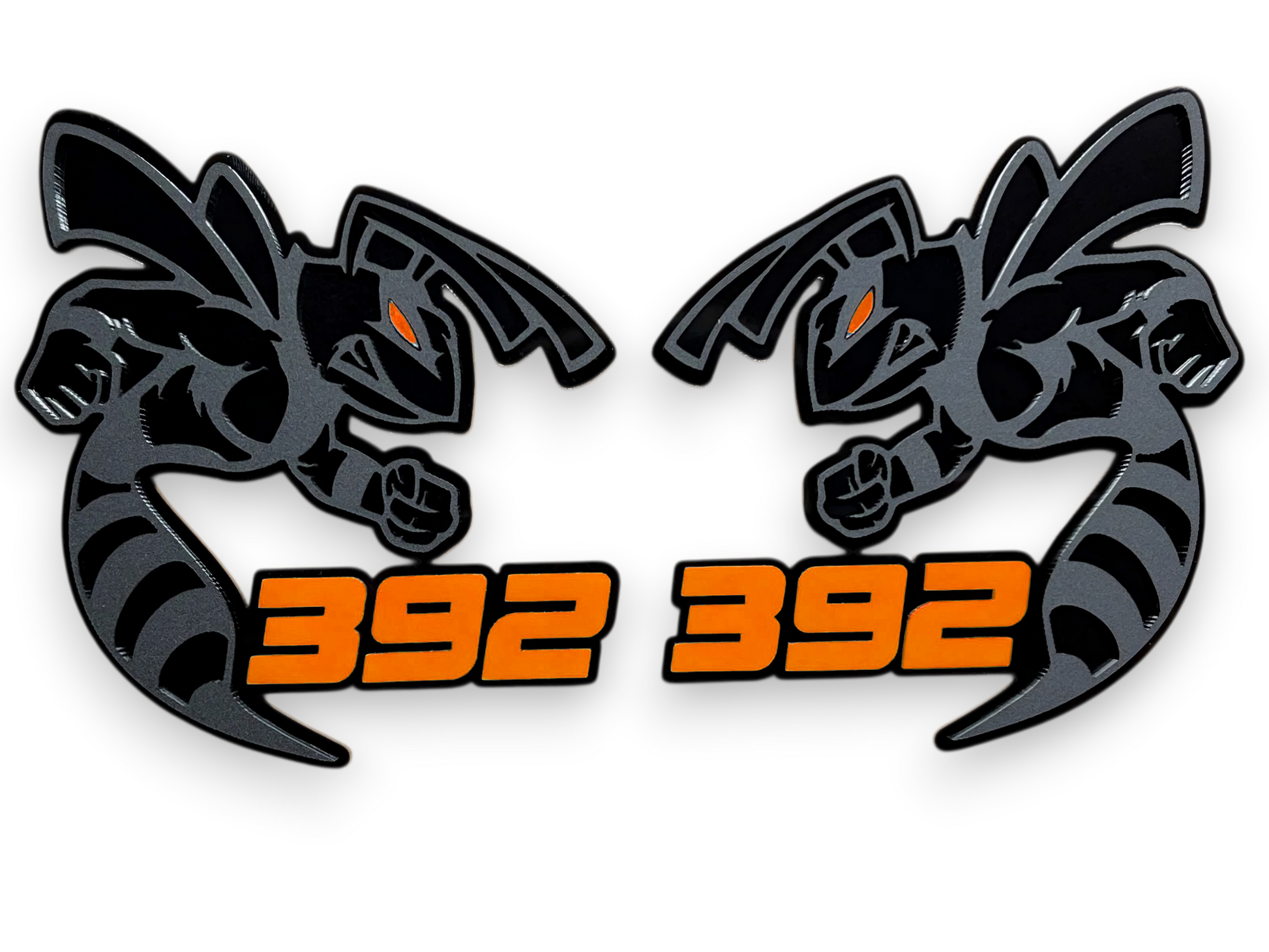 Custom 392 HEMI Bee emblem red and black acrylic badge for Dodge Challenger fender or hood
