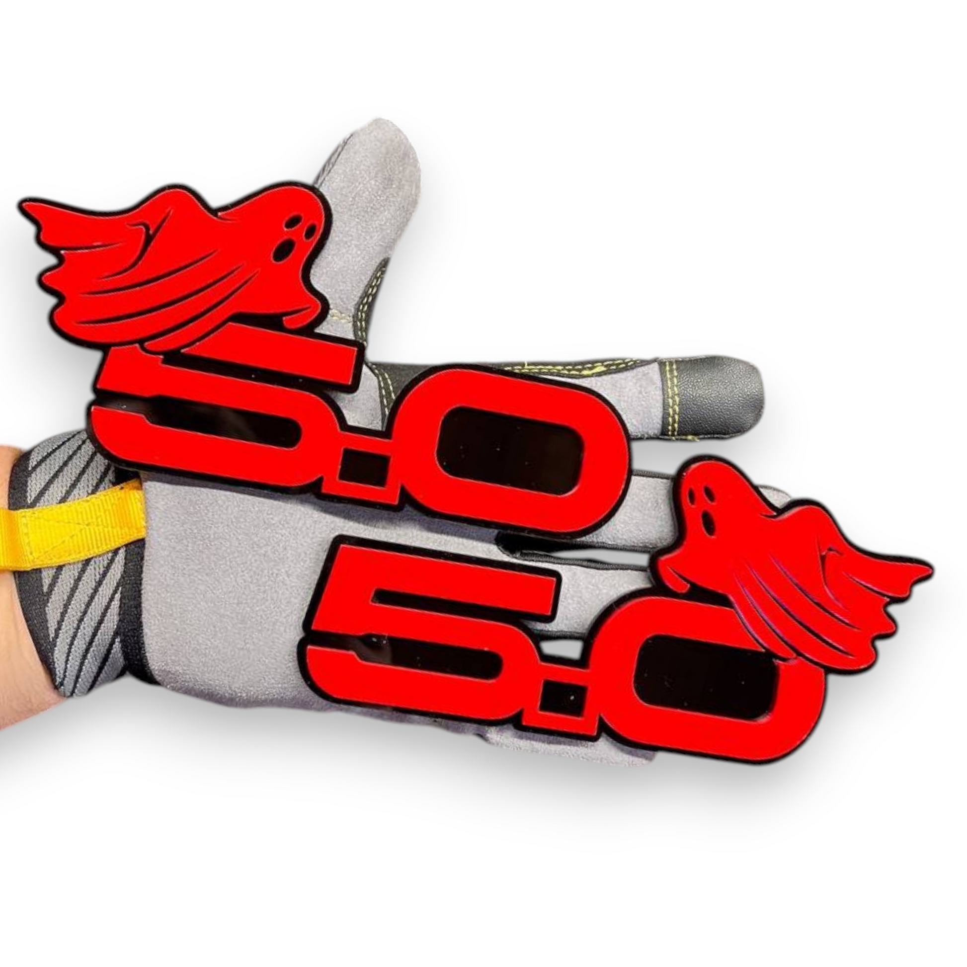Halloween themed 5.0 acrylic badge in red and black for hood or tailgate mounting
