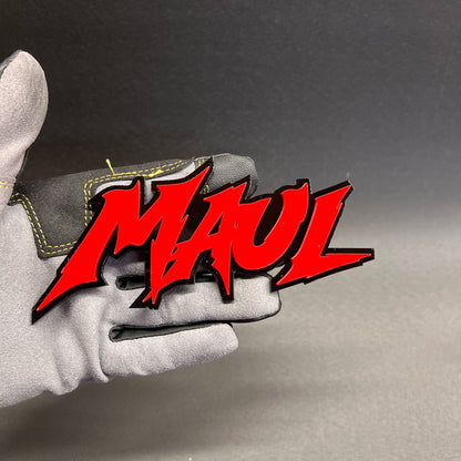 MAUL Car Badge Fender Emblem in red and black layered design