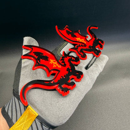 Red and black Dragon truck badge for RAM 1500 Ford F-150 GMC Sierra and Silverado