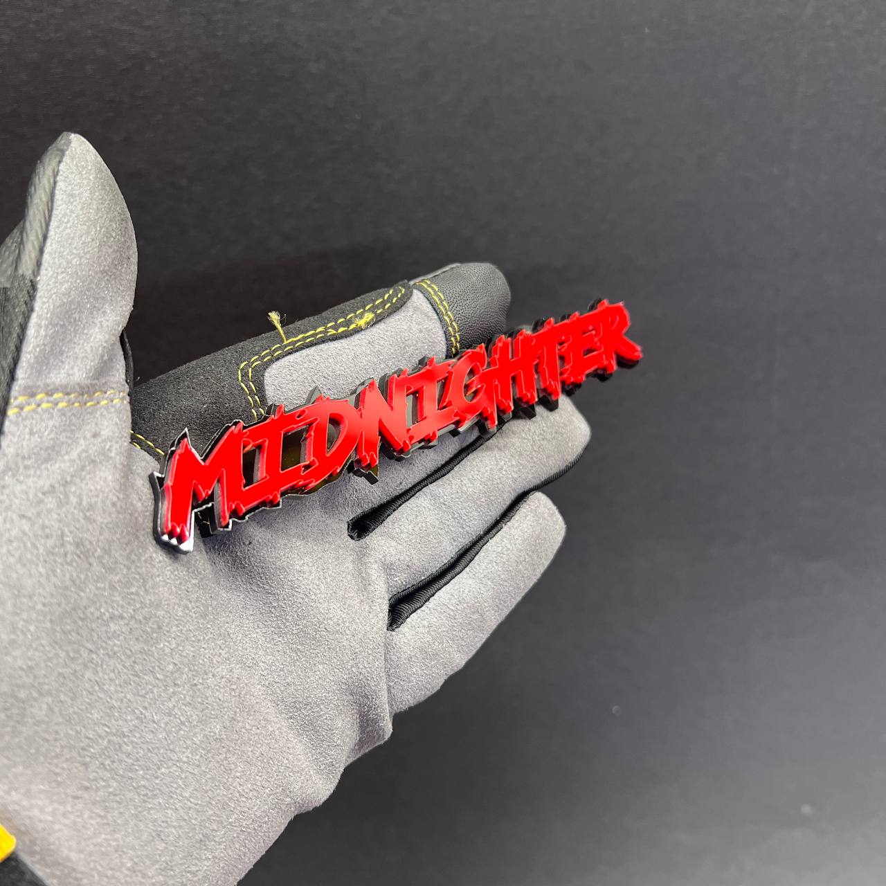 Custom Midnighter text badge for car exterior styling