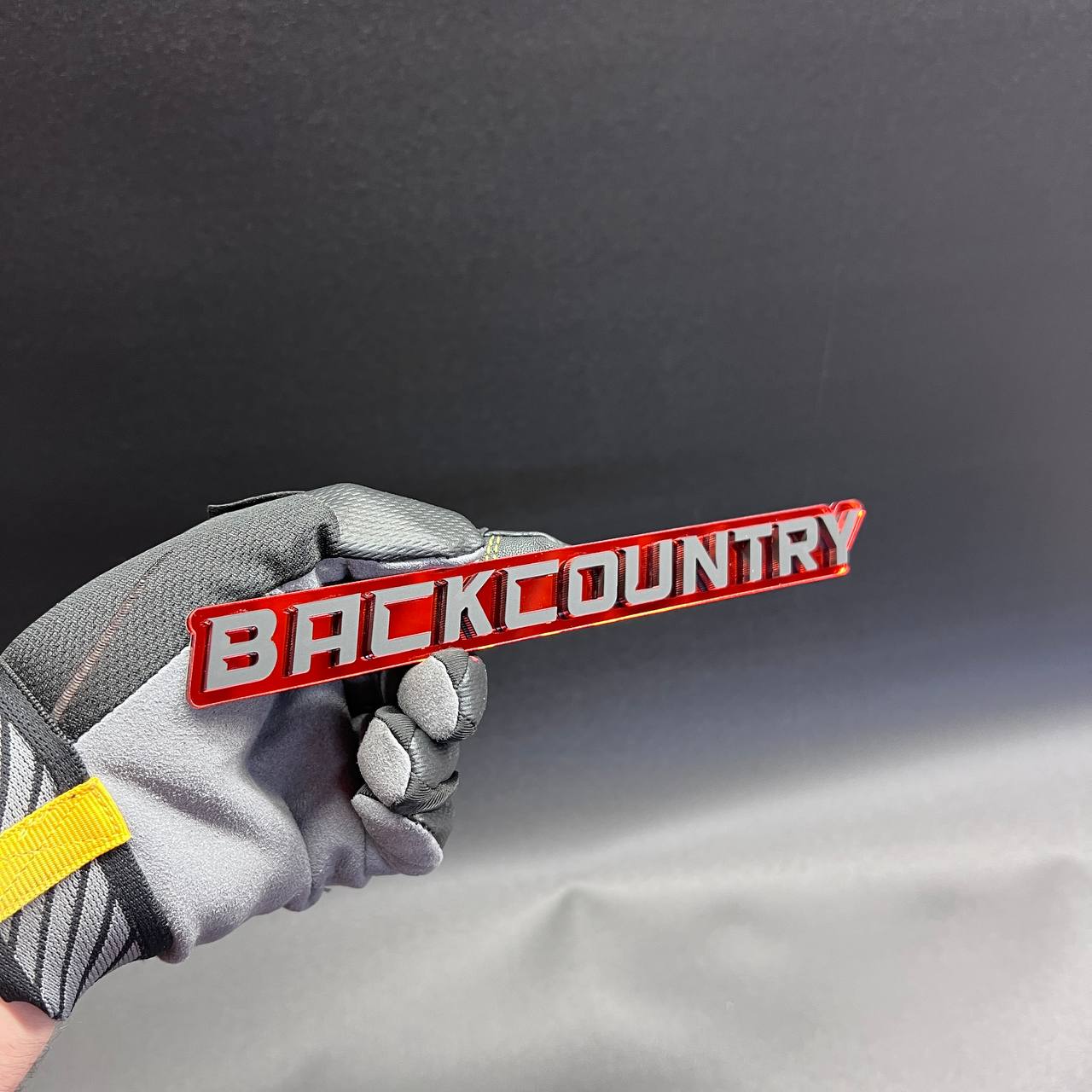 Custom Back Country truck badge for off road inspired styling