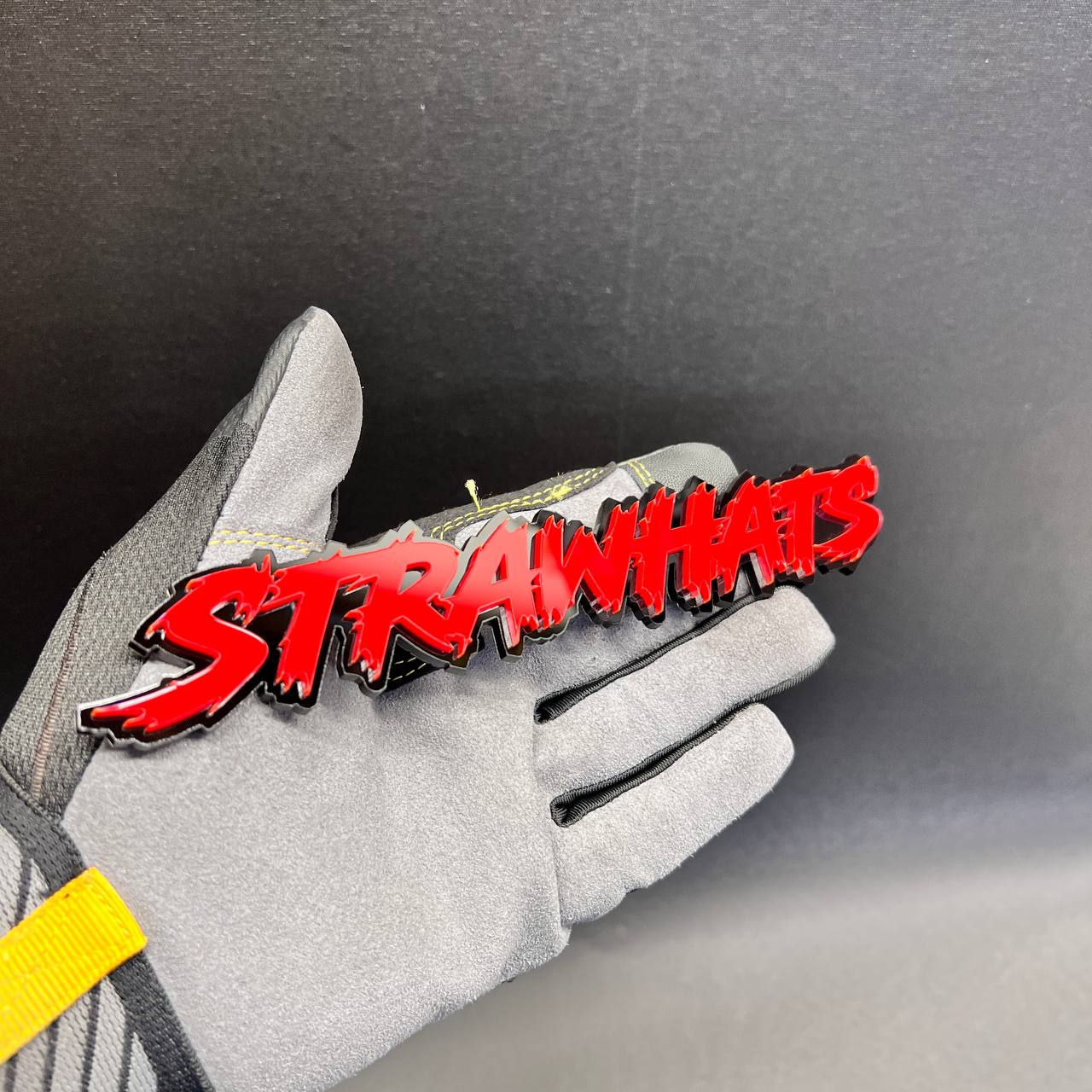 STRAWHATS 3D Text Car Badge Fender Emblem Acrylic Custom Racing Auto