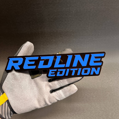 Redline Edition car exterior decal badge with 3M adhesive backing