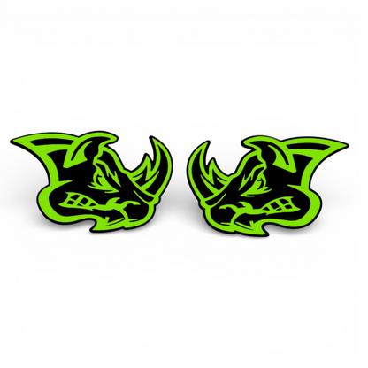 Rhino head car emblem pair custom aftermarket automotive badge for vehicle styling